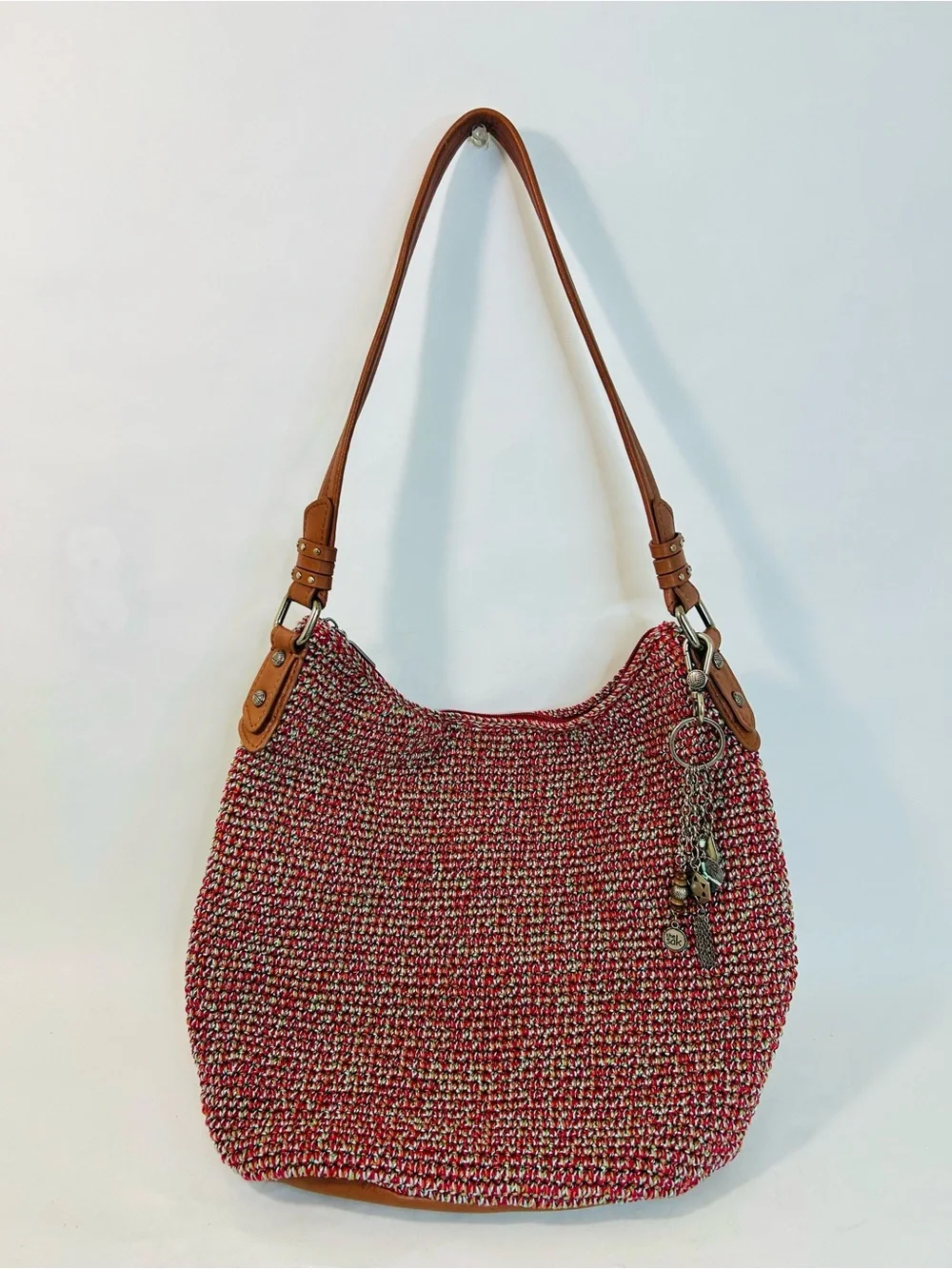The Sak Sequoia Crochet Hobo, Red Static, Large